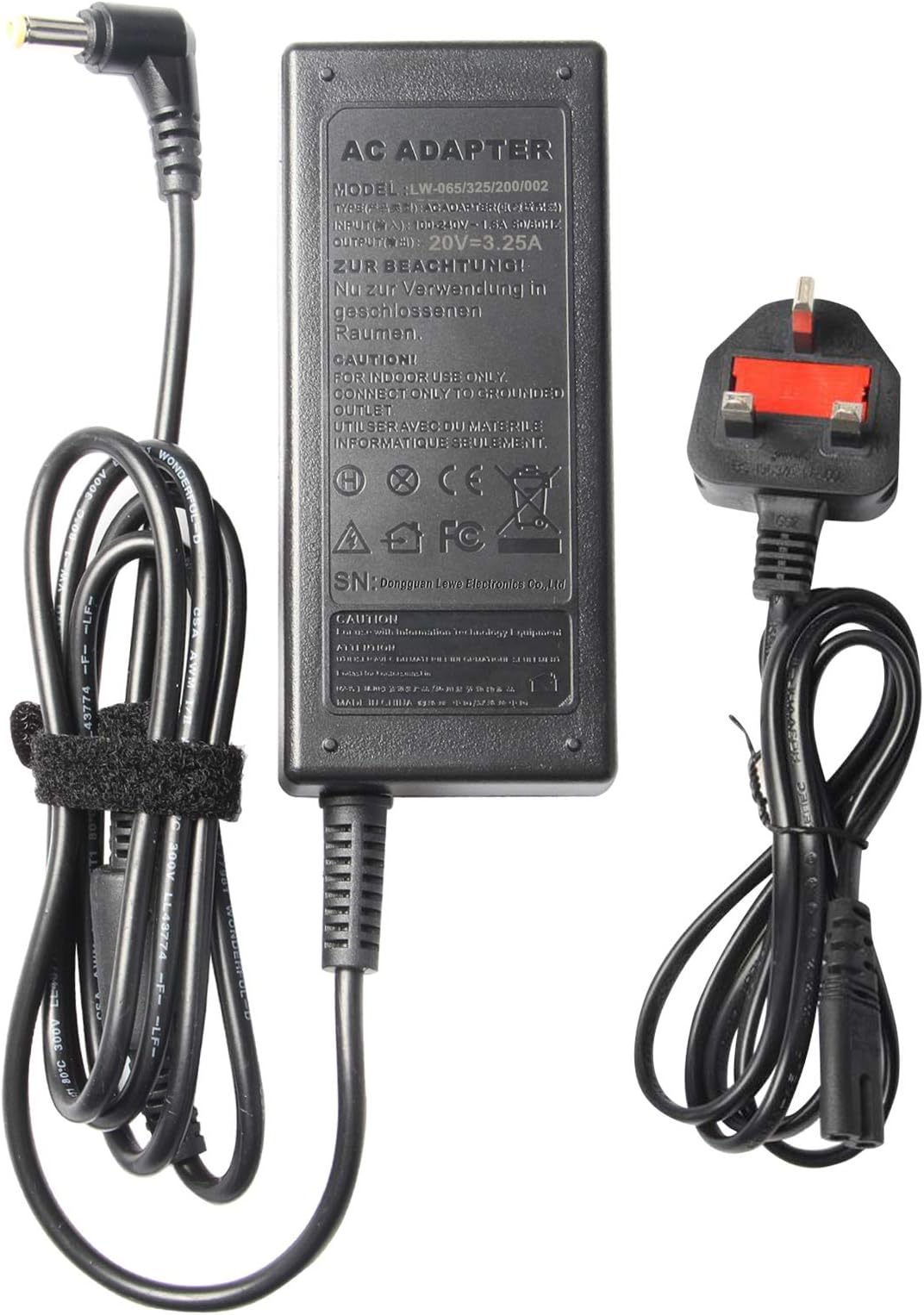 5.5 x 2.5mm Laptop AC Power Charger Adapter for Fujitsu Siemens Esprimo Mobile V5535, Lifebook AH530 AH531 A1645 L1310G L7300 L7320 Li1705 M1451G - 20V 3.25A