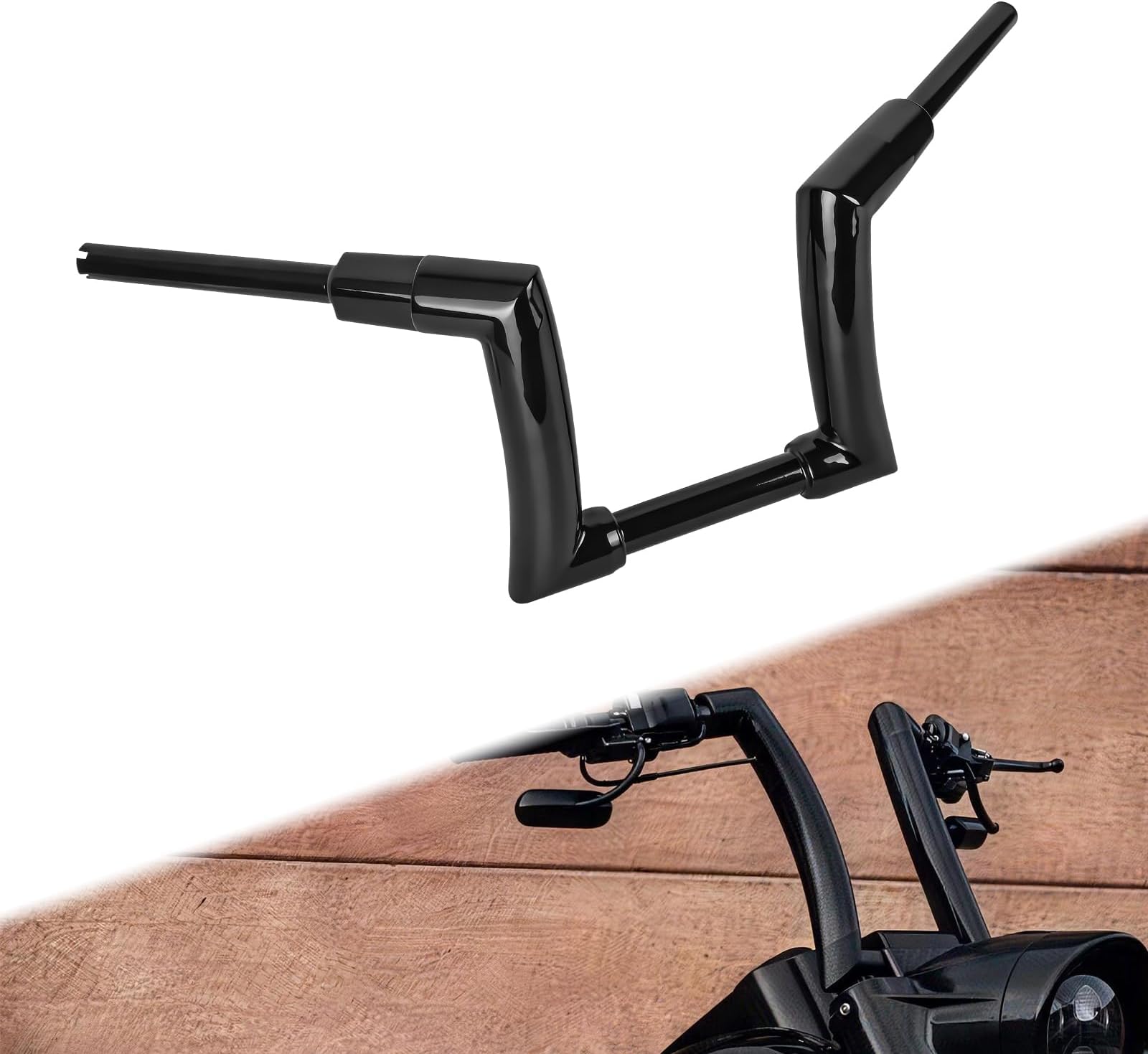 10" Rise Ape Hanger Handlebar 2 inch Z Handle Bar Fit for Harley