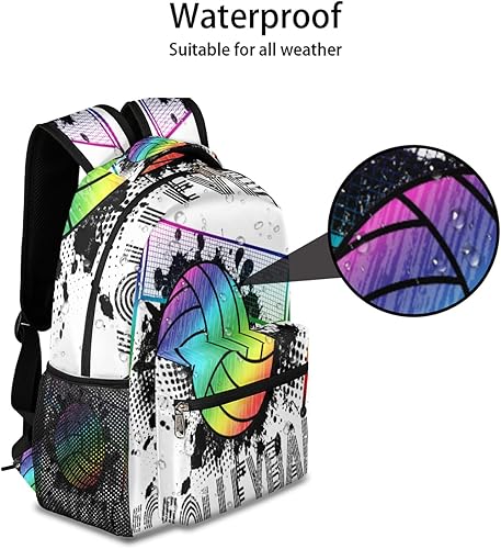 Miniatura 3 de Mochila con estampado de voleibol, mochila deportiva para escuela, bolsa de hombro, casual, ligera, portátil, de viaje, para adolescentes, niñas y