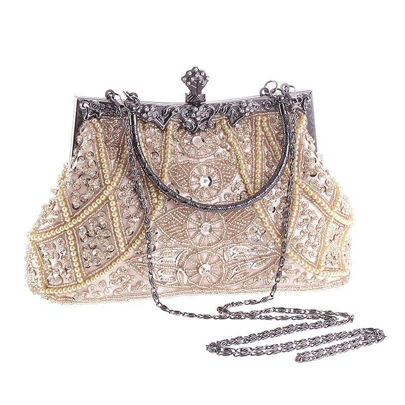 Bolso de noche bordado y con pedrería