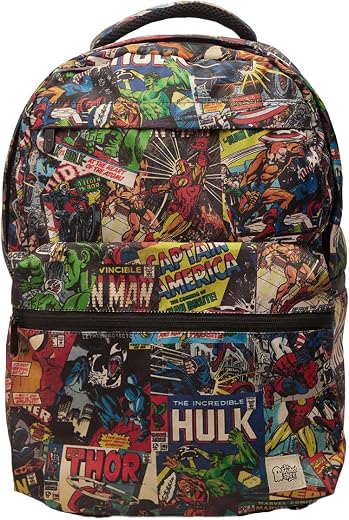 The Souled Store Marvel: Mightiest Heroes Backpacks | 19.47L Rugged Cotton Canvas Laptop Bag | 15.5 Inch Tech Sleeve &amp; Lug...