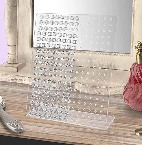 Miniatura 7 de Marketing Holders Soporte de exhibición de aretes, 126 pares de acrílico transparente inclinado para aros, tachuelas o colgantes, ferias de