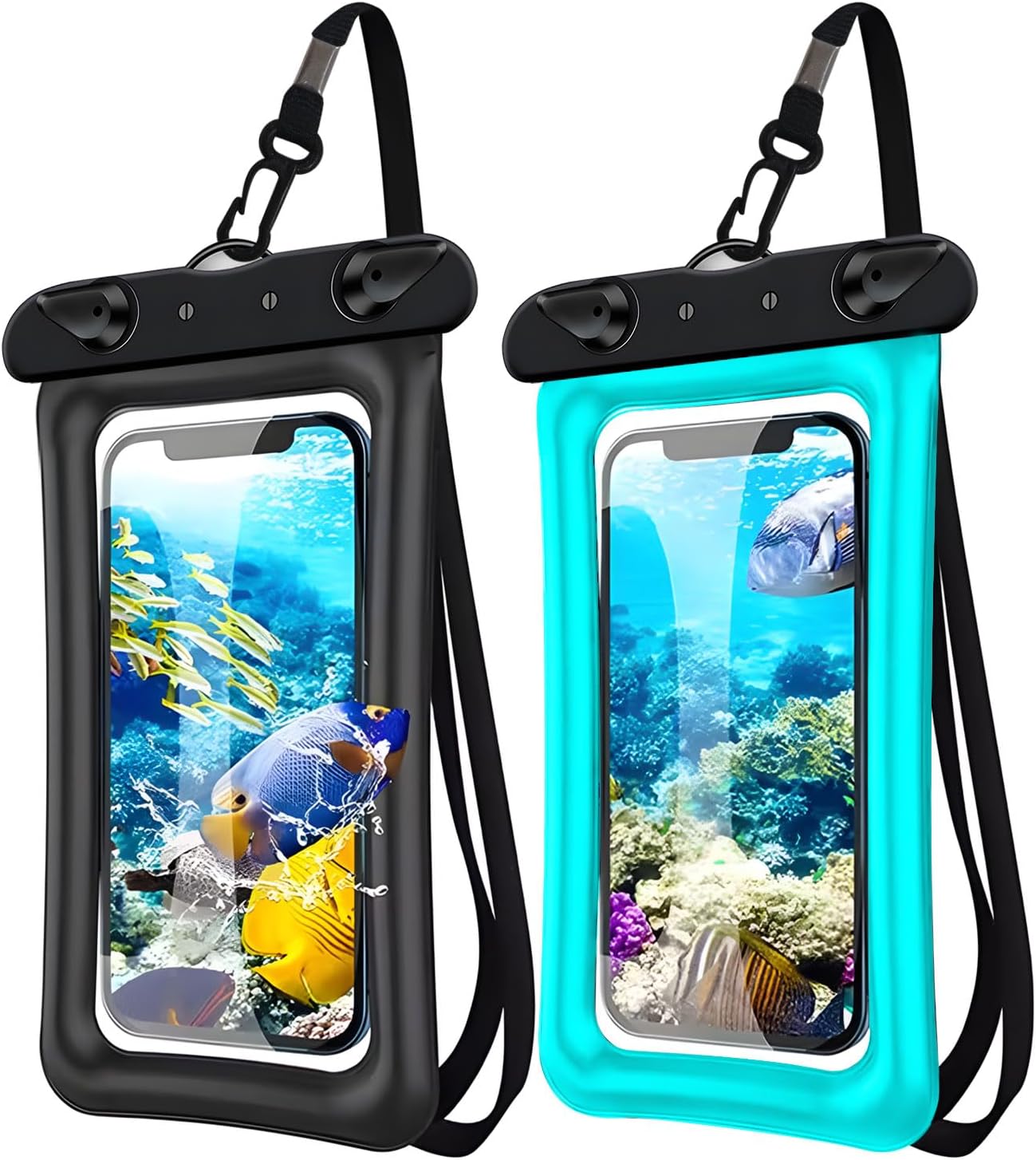 2 Pack Waterproof Floating Phone Pouch IPX8 Floatable Waterproof Phone Case with Lanyard Strap Universal Dry Bags Underwater Case Wallet for iPhone 15,14,13,12Pro Max Samsung,Up to 7.2″ for Swimming 2 Pack Waterproof Floating Phone Pouch IPX8 Floatable Waterproof Phone Case with Lanyard Strap Universal Dry Bags Underwater Case Wallet for iPhone 15,14,13,12Pro Max Samsung,Up to 7.2″ for Swimming