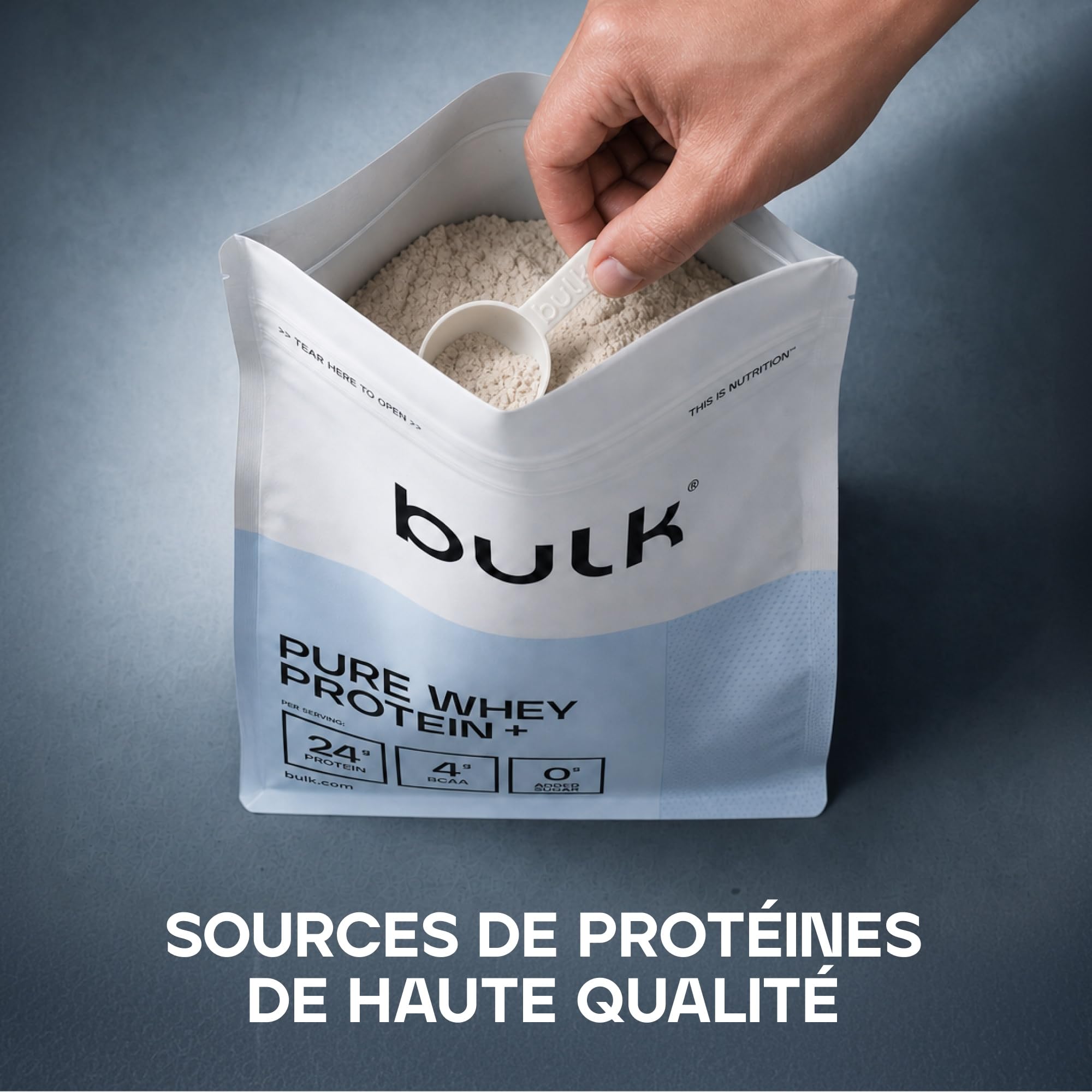Bulk Pure Whey Protein+, Chocolat, 450g