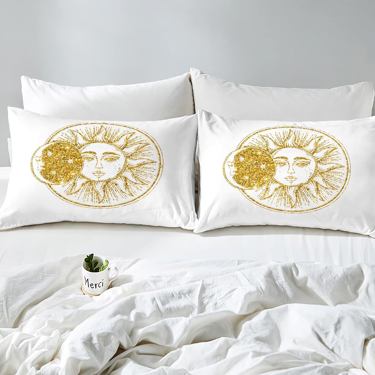 Copriletto Bambini Luna E Stelle - 2 Pezzi 170x230 Cm Bohémien - Foto 14