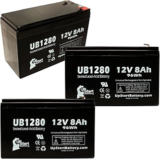 3X Pack - APC Smart-UPS 3000VA RM 2U SUA3000R2X145 Battery - Replacement UB1280 Universal Sealed Lead Acid Battery (12V, 8Ah, 8000mAh, F1 Terminal, AGM, SLA) - Includes 6 F1 to F2 Terminal Adapters