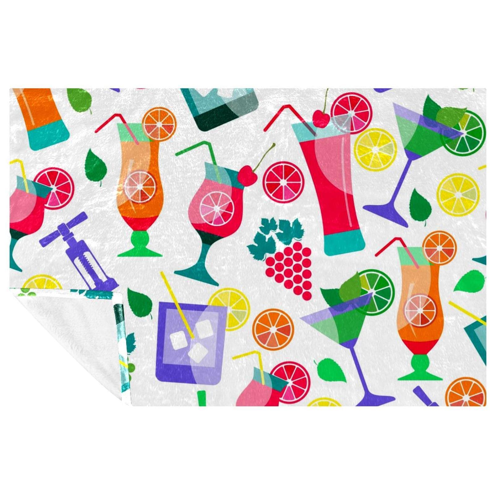 Jeté de lit imprimé fruits d'été 150x100 cm couverture douce
