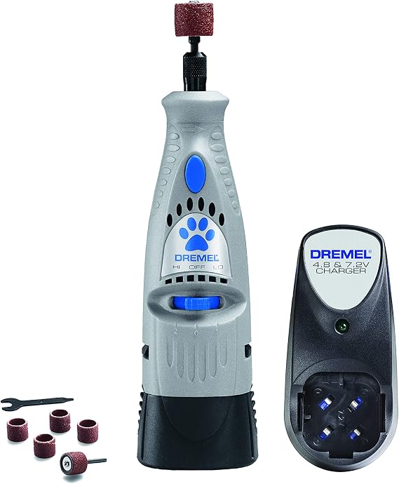 Dremel 7300-PT 4.8V Cordless Pet Dog Nail Grooming & Grinding Tool, Easy to Use, Rechargeable, Safely Trim Pet & Dog Nails