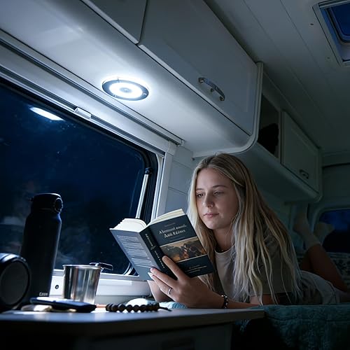 Miniatura 8 de Obeaming Luz de techo LED de 7.3 pulgadas y 12 voltios, luz interior regulable de 720 lm para RV, barco, cámper, furgoneta, caravana, camión,