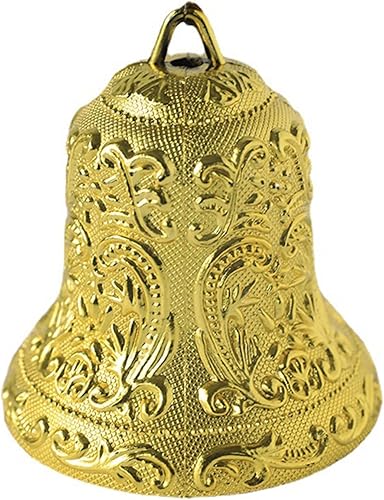 Cascabel dorado de Navidad, adorno colgante de campana de Navidad de plástico con agujero para colgar, decoración colgante para árbol de Navidad,