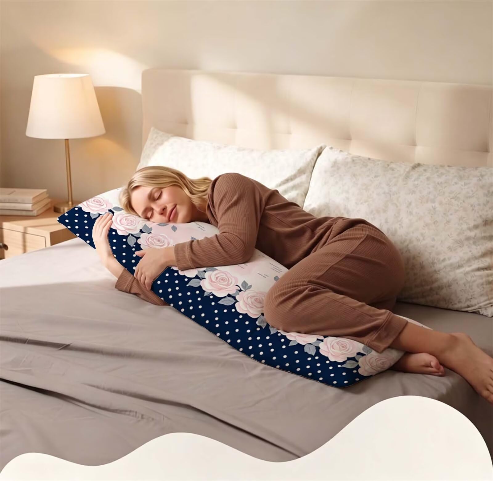 Pink-41 Seitenschläferkissen bezug 55 x 160 cm Schwangerschaftskissen Samt | Modern-3 Langes Kissenbezug mit Unsichtbarer Reißverschluss XXL Kissenbezug Komfortkissen für Bett Sofa Deko j-167