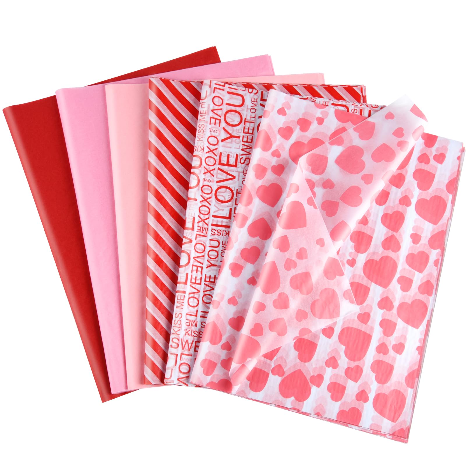 NEBURORA 60 Blatt Seidenpapier zum Valentinstag 35x 50 cm Geschenkpapier mit Herz Großpackung für selbstgemachte Geschenktüten Dekoration für Valentinstag, Hochzeit, Geburtstag, Party