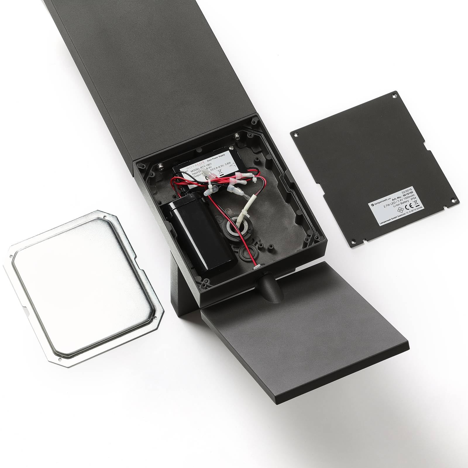 Lucande LED Solarleuchten Silvan mit Bewegungsmelder (spritzwassergeschützt (Modern) in Schwarz aus Aluminium (1 flammig,) - Solarlampe Solarleuchte Garten