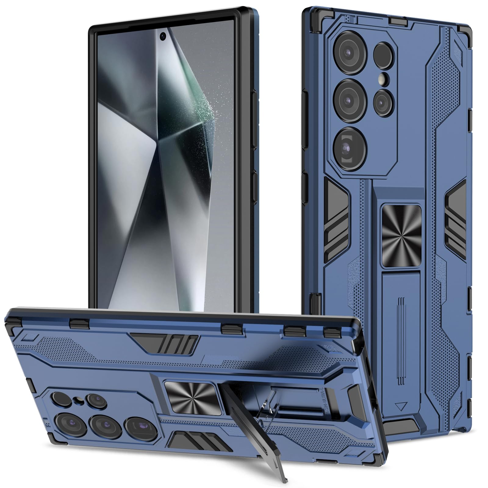 Funda para Samsung Galaxy A13 4G con Cristal Templado Protector Pantalla, Carcasa Antigolpes con Soporte anular metálico, Case Protectora de Grado Militar, Negro — view 74