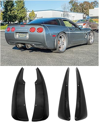 Repuesto para todos los modelos Chevrolet Corvette C5 1997-2004 GM Factory XL - Par de protectores de salpicaduras laterales delanteros y traseros