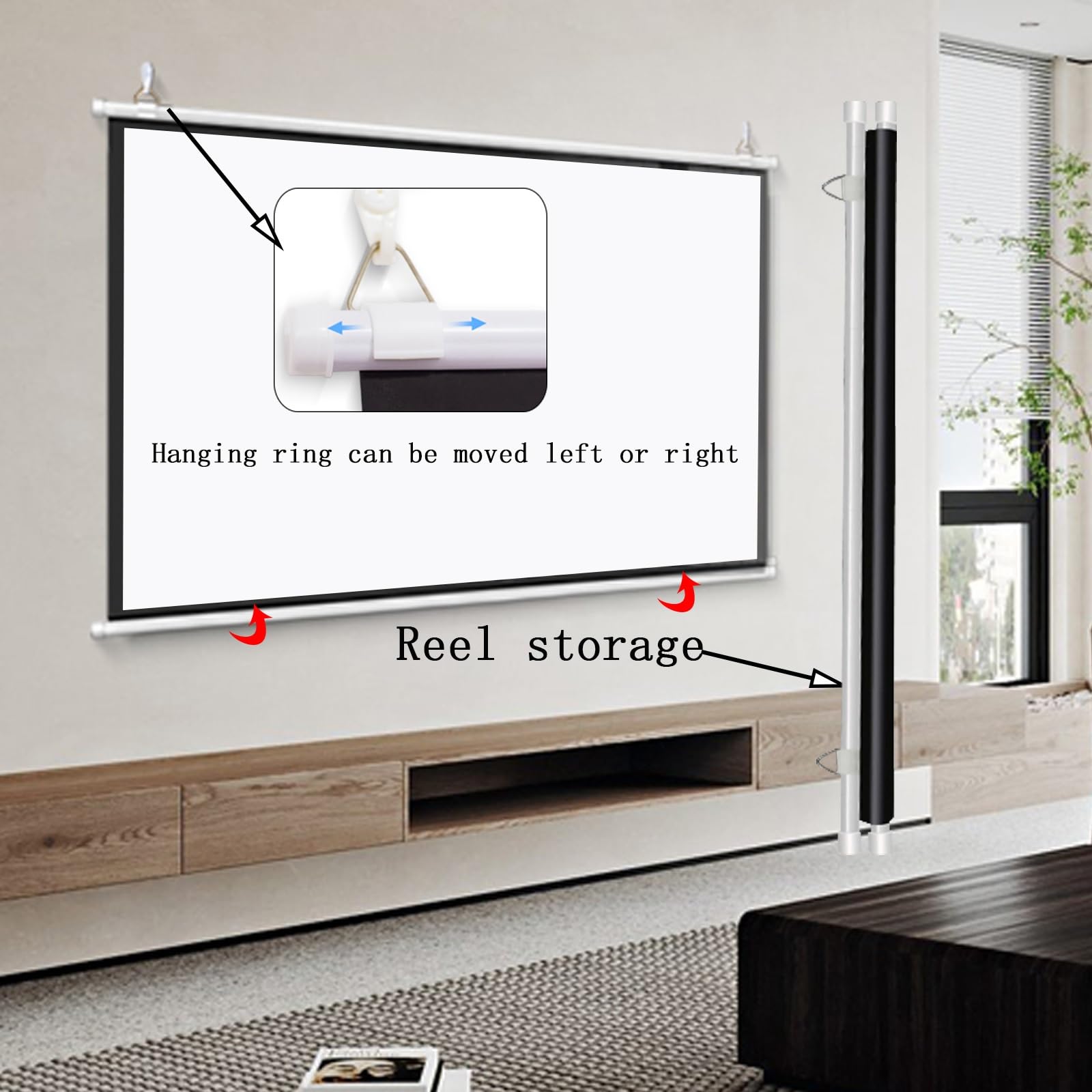 1. Pull Screen Projection Screen Grandview Manual Pull Down | Vision One Outdoor ...