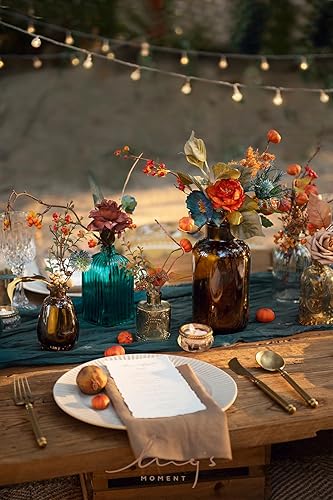 Miniatura 2 de Ling's Moment Juego de caja combinada de flores artificiales de terracota y vegetación, flores falsas de terracota para ramo de novia de boda,