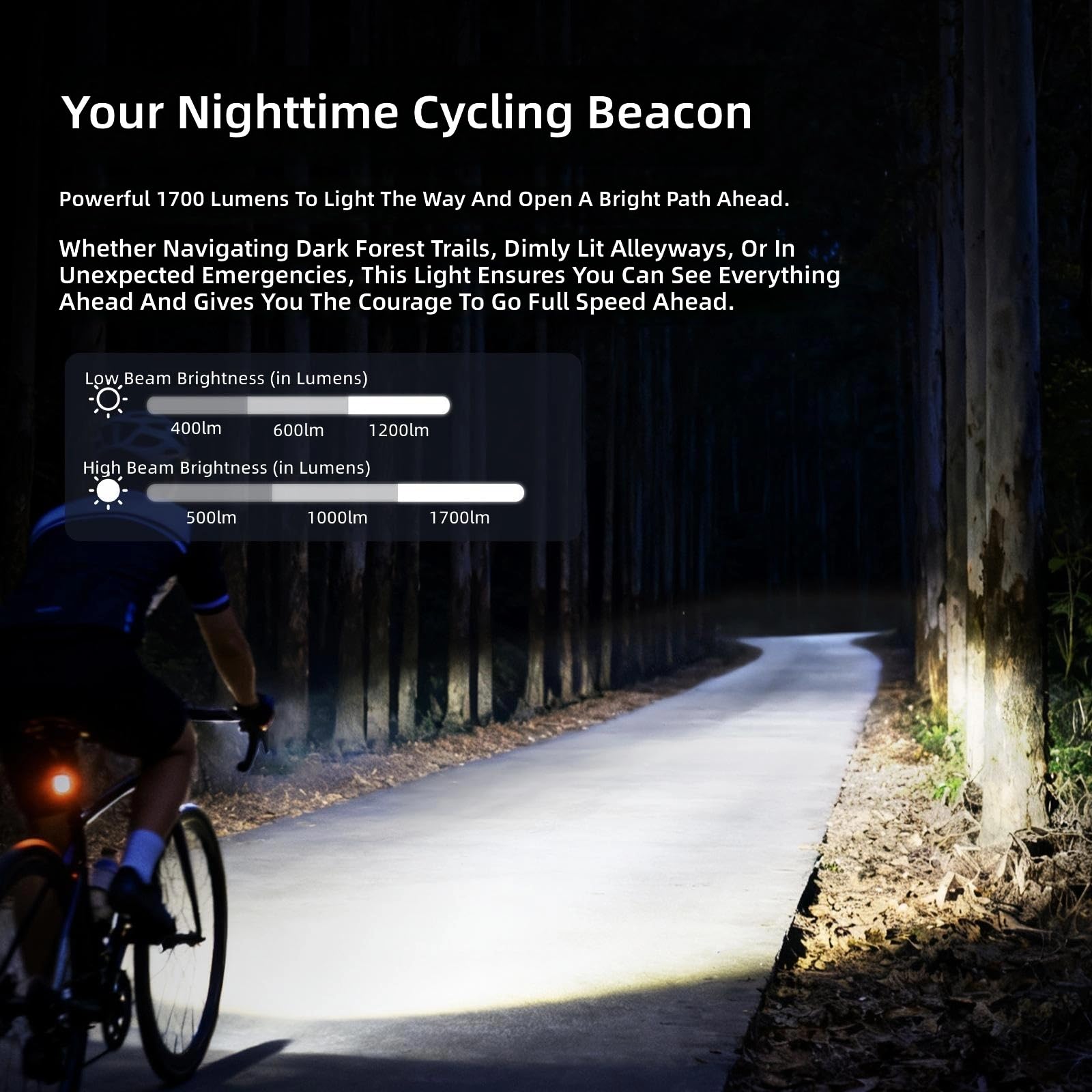 Luce anteriore per bici da strada Potente faro per biciclette Lampada da ciclismo impermeabile Lampada da ciclismo ad alta luminosità Strumento per esterni Potente faro per biciclette