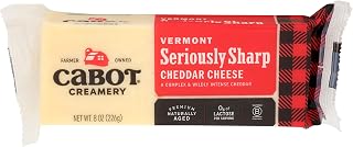 Cabot Seriously Sharp Cheddar Cheese, 8 oz - Award-Winning, Slow-Aged, Lactose-Free & Gluten-Free