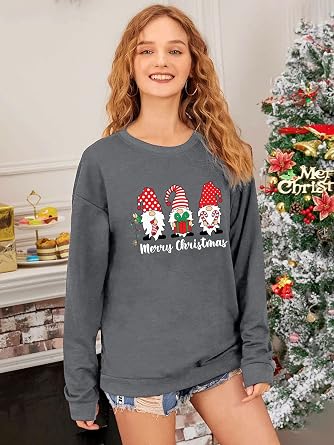 WIEIYM womens christmas sweater round neck long sleeve christmas jumper  casual, Christmas tree. : Amazon.com.be: Fashion