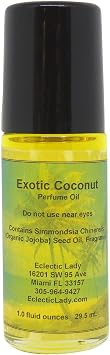 زيت عطر جوز الهند الغريب للسيدات الانتقائي، عطر محمول سعة 1.0 أونصة مع رائحة تدوم طويلاً، زيوت أساسية مبهجة وزيت الجوجوبا للاستخدام اليومي