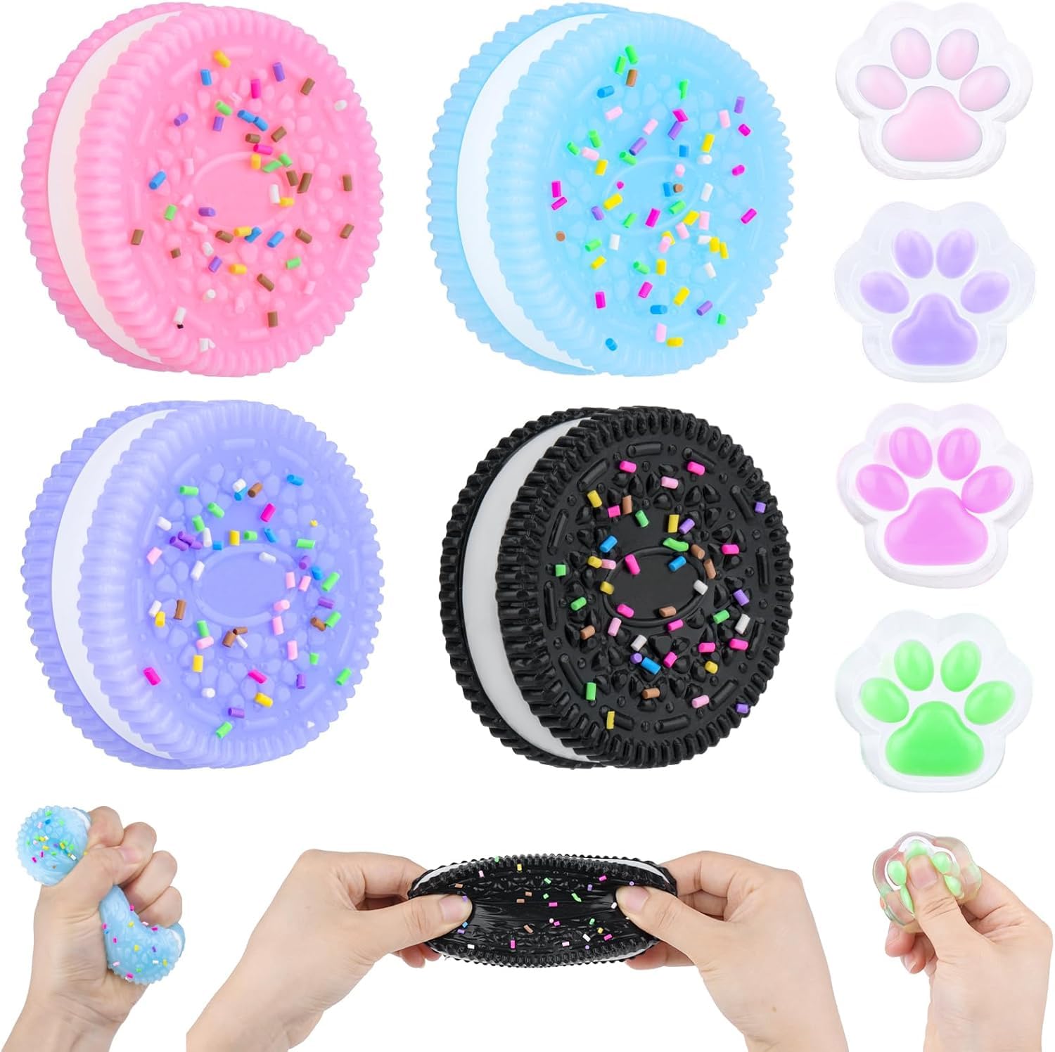 Taba Squishy Fidget Toys,4 Stück Ultraweiche Stressabbau-Spielzeuge,für Kinder und Erwachsene, sensorische Spielzeuge Design,Angstlösende Partygeschenke,Mitgeliefert 4 Stück Taba Katzenkrallen