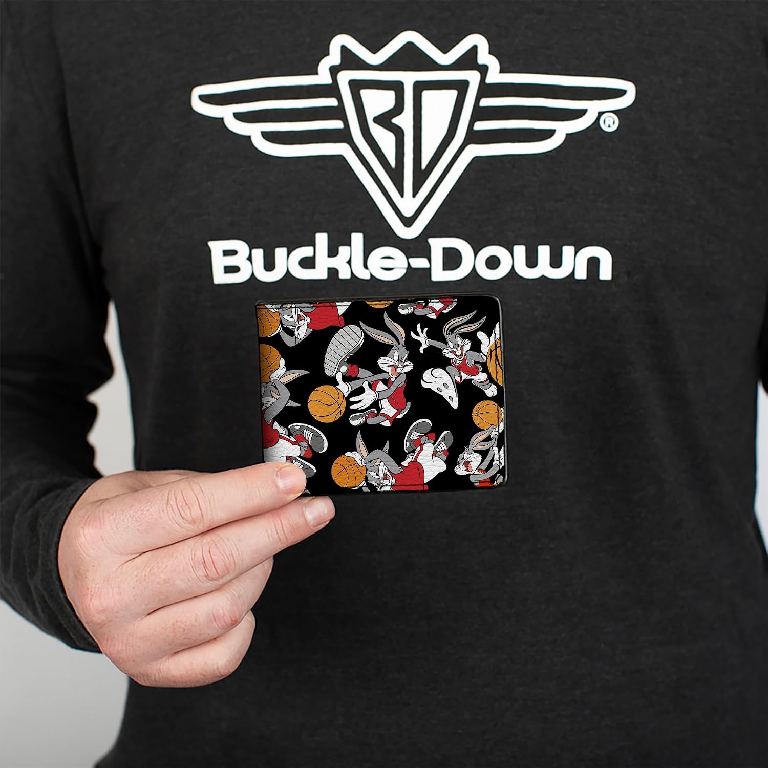 Buckle-Down mens Buckle-down Bifold Bugs Bunny Bi Fold Wallet, Orange & Red, 4.0 x 3.5 US