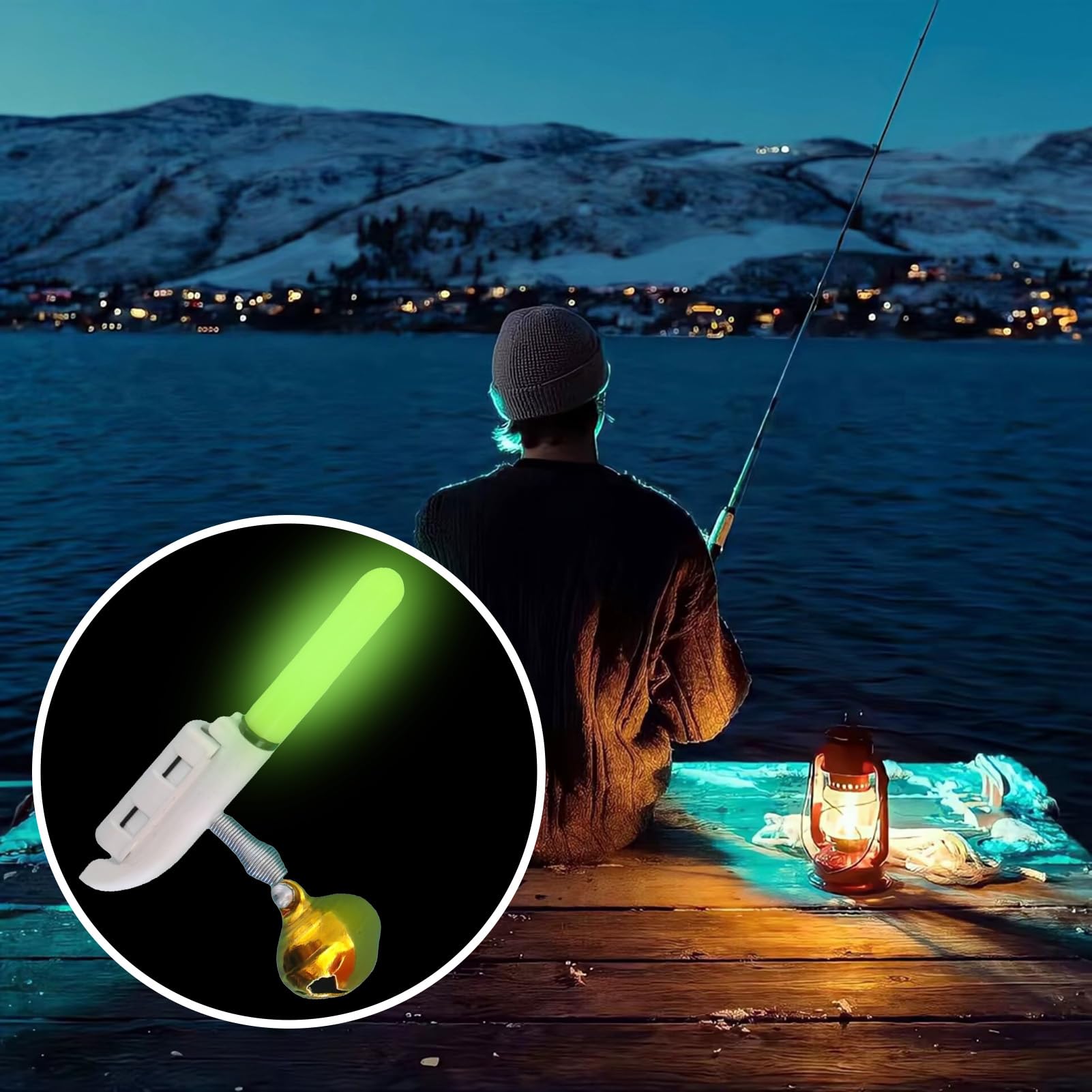 Nizirioo Lot De 6 Clochettes Alarme Pêche Avec Bâtons Lumineux LED - Indicateur De Touche Pour Pêche De Nuit