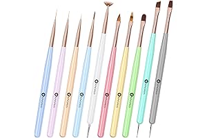 10-Piece Nail Art Brush Set: Precision Gel Polish Painting and Brush Drawing