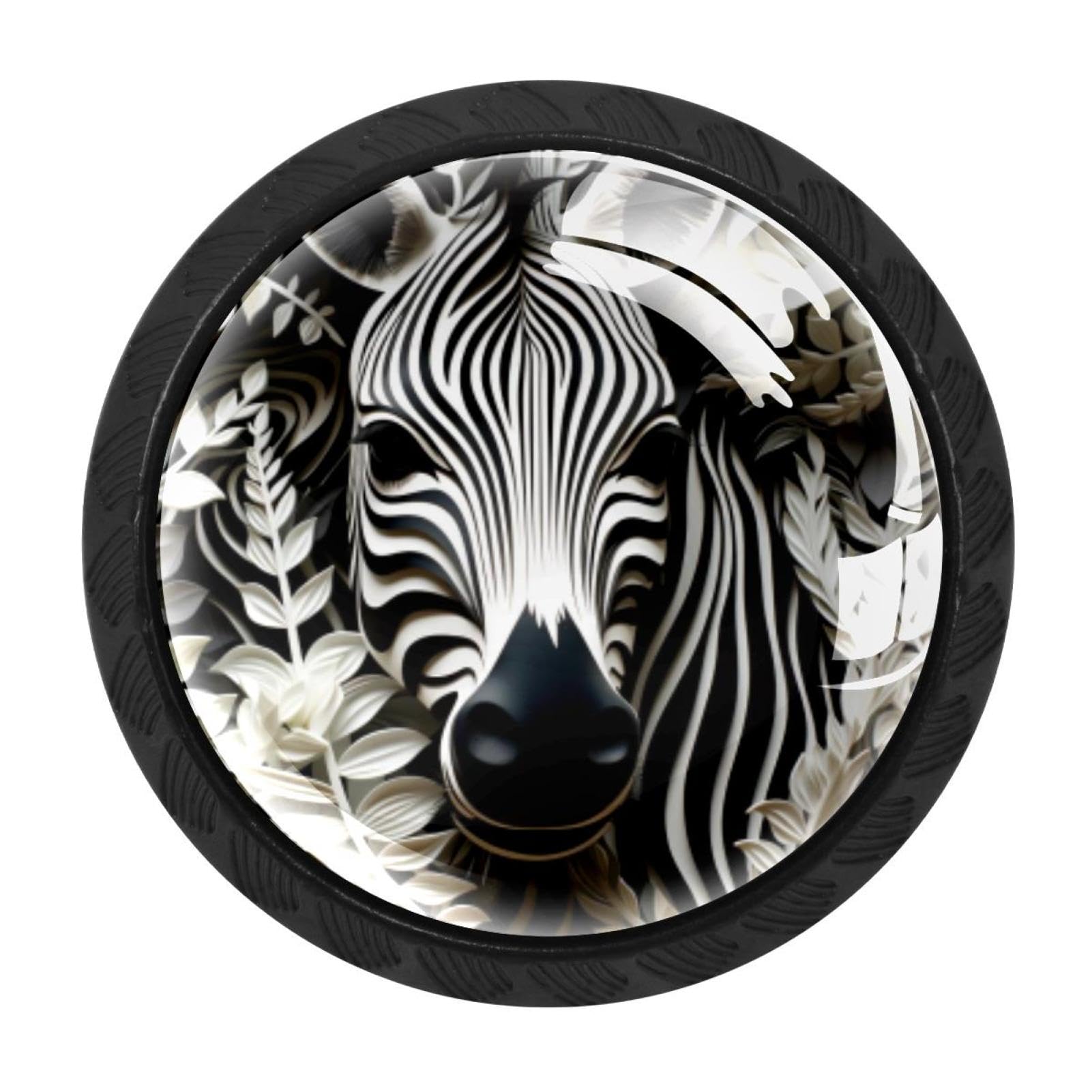 CHENZZZZ 4 Pieces Dresser Knobs Zebra Drawer knobs Cabinet Knobs Pull Handles for Home Kitchen Office