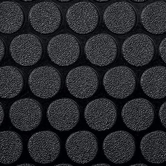 Small Coin Pattern Vinyl Garage Flooring Mat 76" x 17, Midnight Black Color - Versatile Protector Saves Your Floor from Spills and Dents