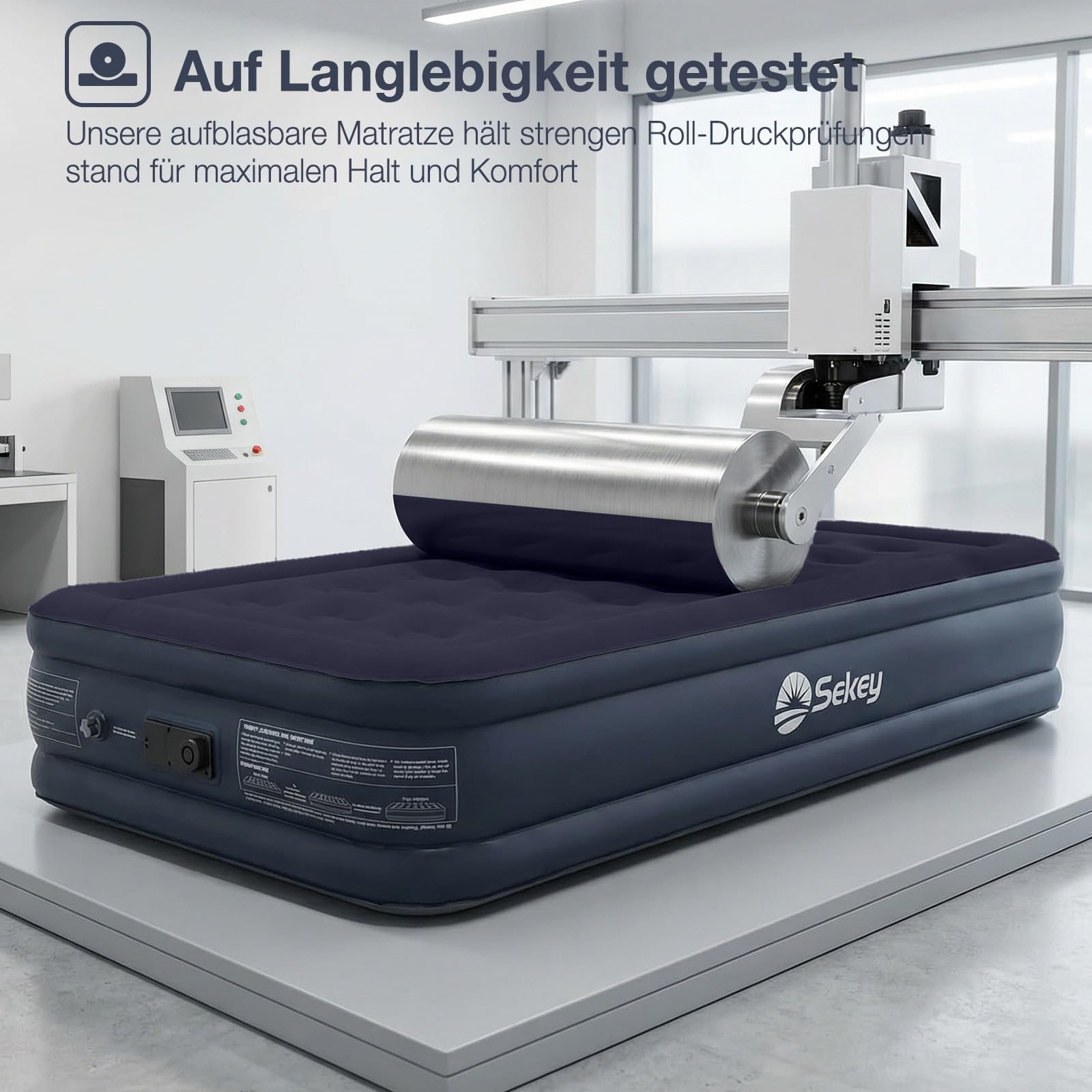 Sekey selbstaufblasende Luftmatratze für 1 Person, 203×102×40cm, Luftbett | Integrierte Pumpe, selbstaufblasendes Luftbett in 3 Minuten, aufblasbare Matratze für Camping & Zuhause