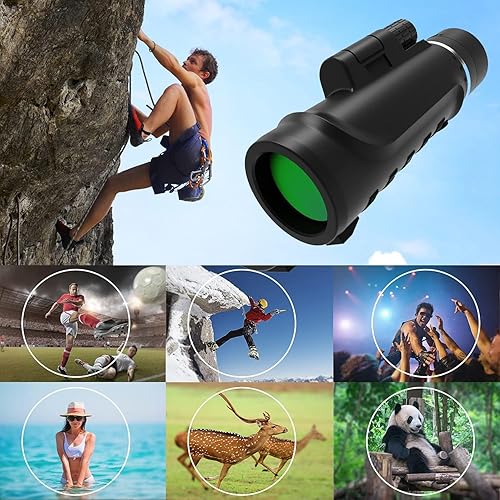 Miniatura 5 de Telescopio monocular de 16 x 52 pulgadas, telescopio monocular de alta potencia con trípode para teléfono inteligente, bolsa portátil, ideal para