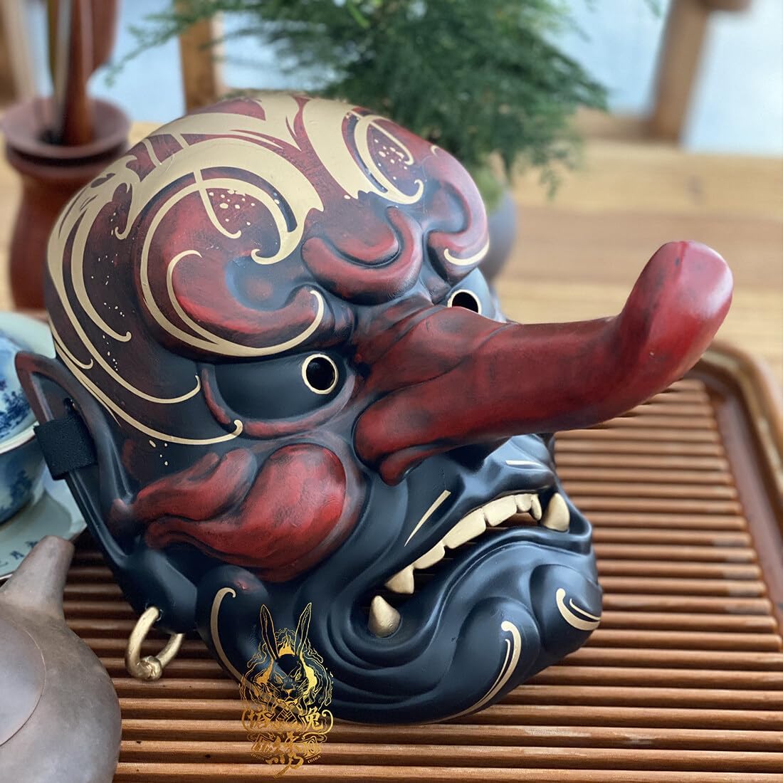 Cosplay Mask, Large Tengu Japanese Mask Hand-Painted Cosplay Prop Pendant Decoration