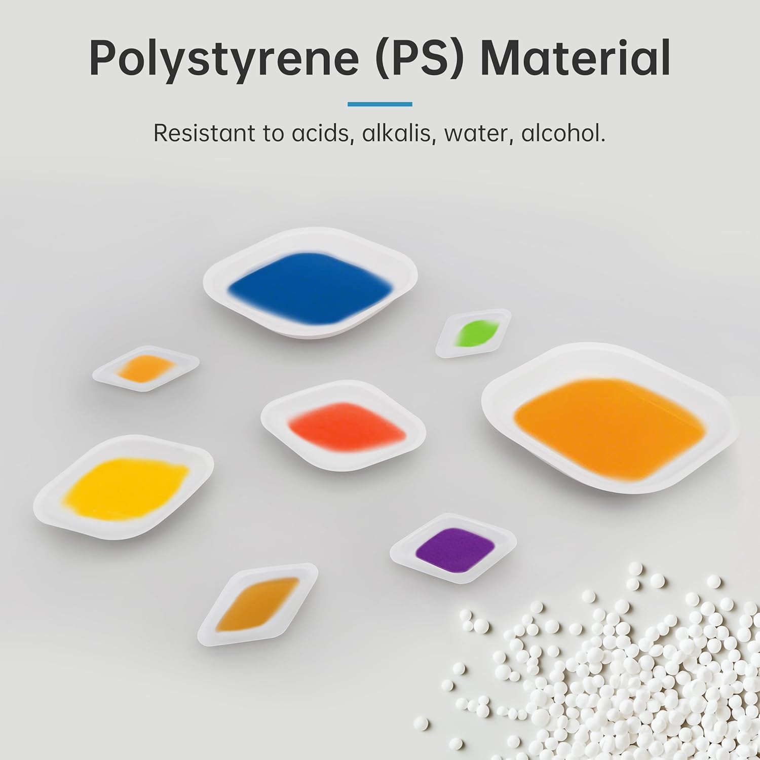 Weighing Dishes | 100 mL Capacity | 250 Pack | Disposable Plastic Scale Trays for Weighing and Measuring Powders and Liquids | Non-Stick Design for Accurate Results | Stable Lab Dishes (Y603)