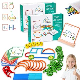 Montessori Smart Sticks for Toddlers, 2026 Upgraded 142 PCS Montessori Generation Smart Sticks, Wooden Sticks and Rings Puzzle Game, Imagination and Focus, Stay Away from Screens (2 Sets)