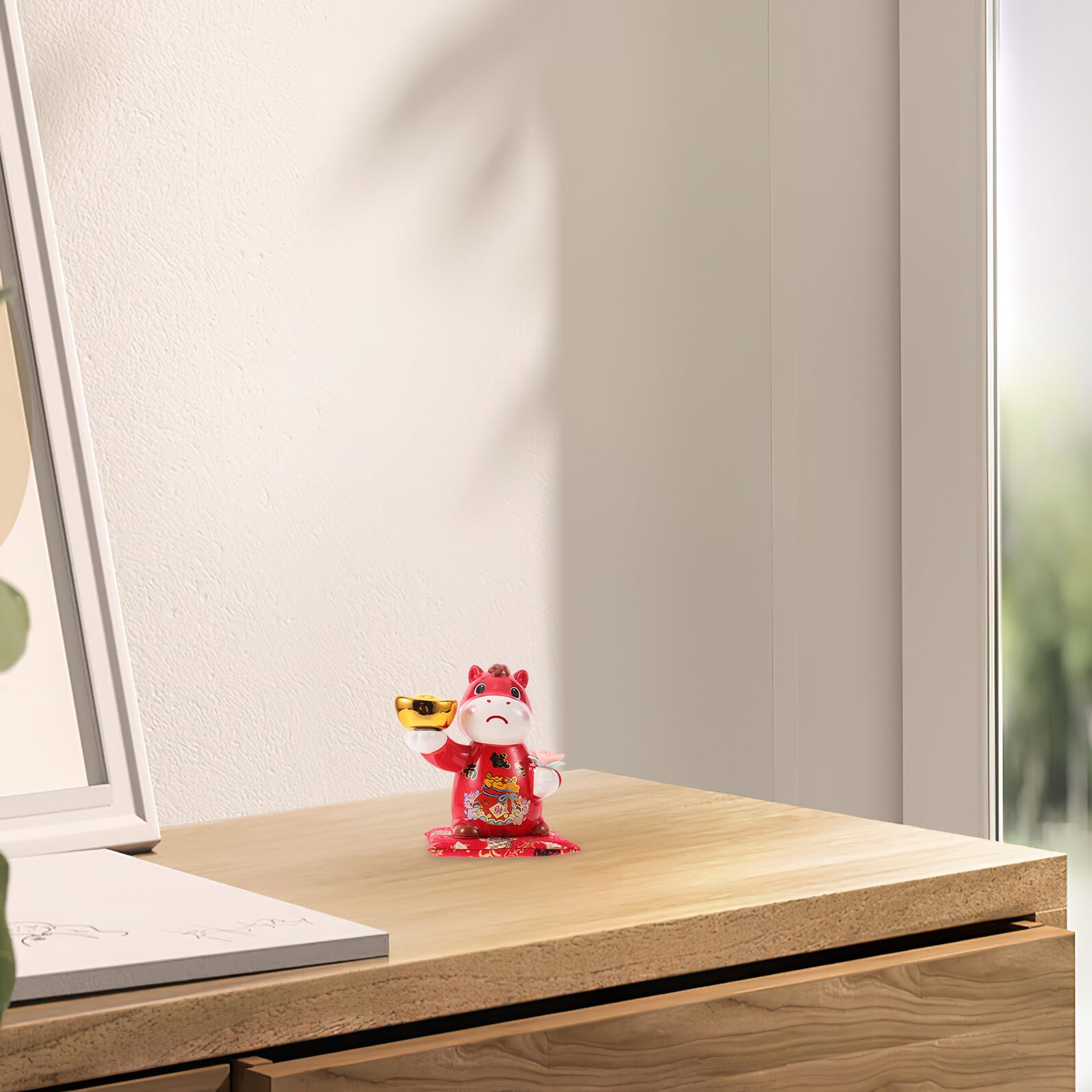 Abaodam Keramik Sparschwein Pferd Feng Shui Spardose Münzbank Neujahrsdeko Kompakt Langlebig