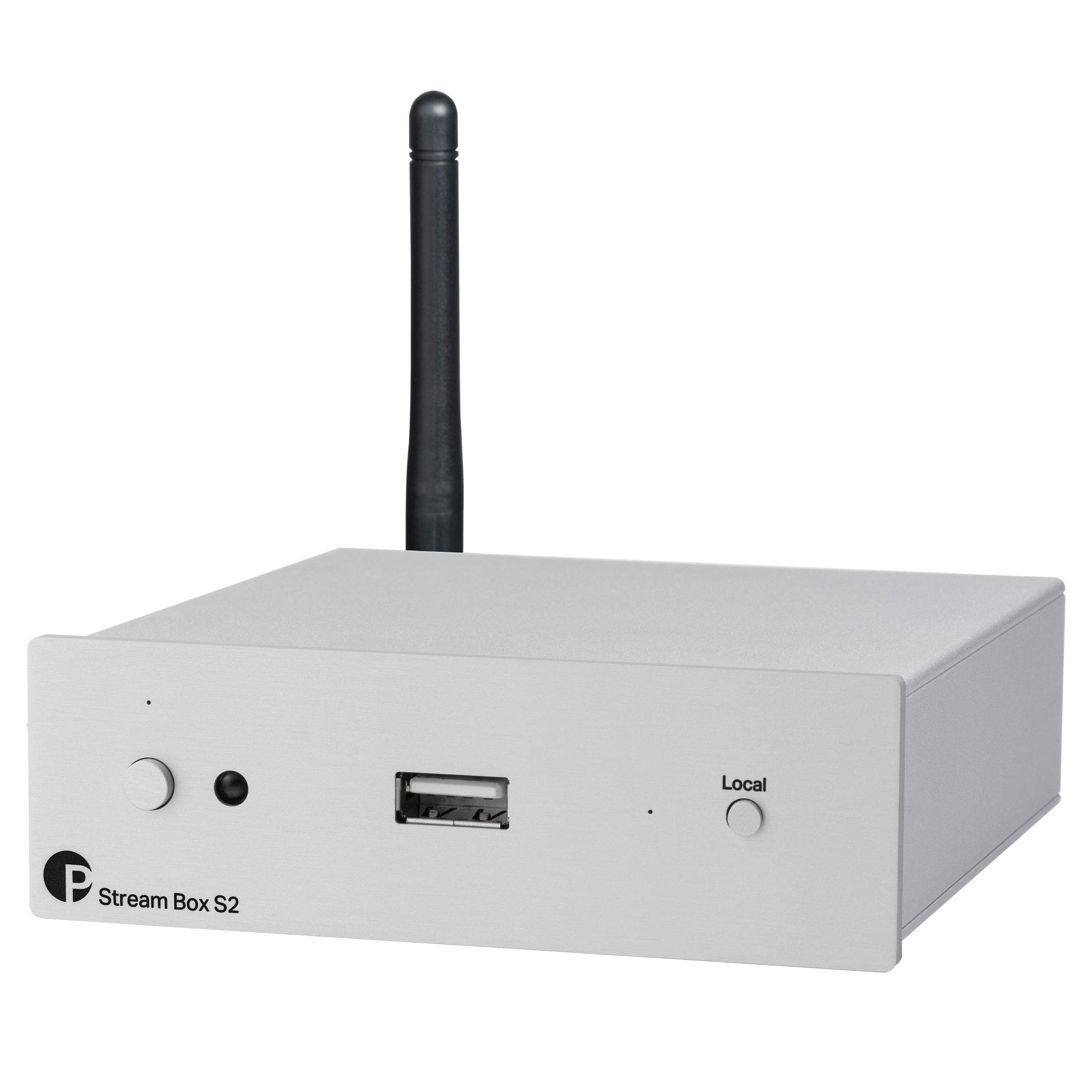 Pro-Ject Stream Box S2 (Silber) | 24/192 Streaming mit Spotify, Tidal, UPnP & DLNA - WiFi, optischer Digitalausgang & edles Aluminium-Metall-Gehäuse