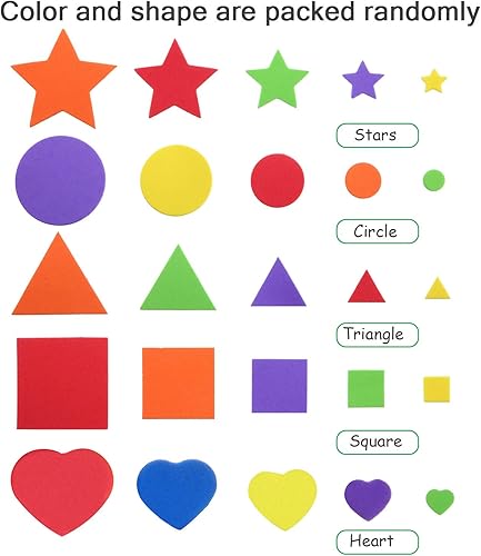 Miniatura 2 de 1500 calcomanías de espuma autoadhesivas, miniformas geométricas, calcomanías de espuma EVA para manualidades, arte, círculo, cuadrado, triángulo,