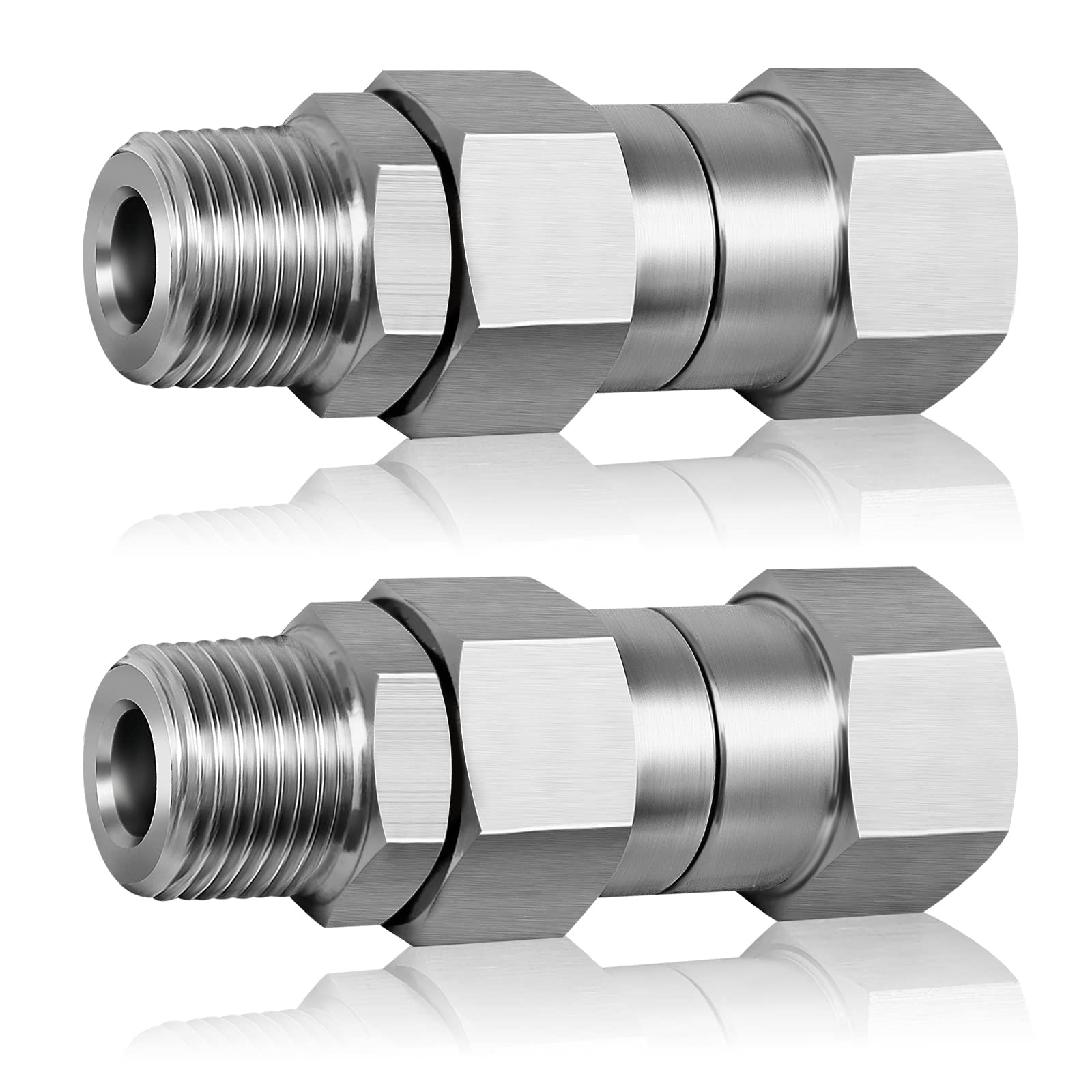 TERRIFI3/8 NPT Swivel Fittings Kit, 2pcs Pressure Washer Swivel Joints, 360 Degree Kink Free Fitting for Gun, Hose