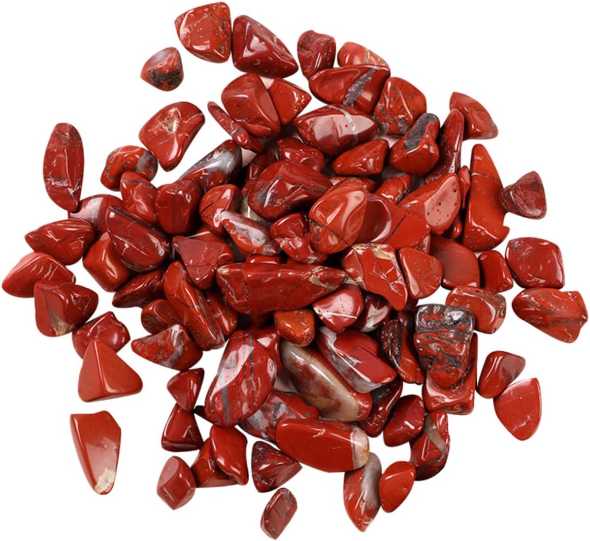 BESTonZON Red Jasper Aquarium Decorative Rocks 7-9mm Bulk Gravel 2lb Natural Fish Tank Landscaping Stones for Aquatic Substrate and Betta Tank Ornament