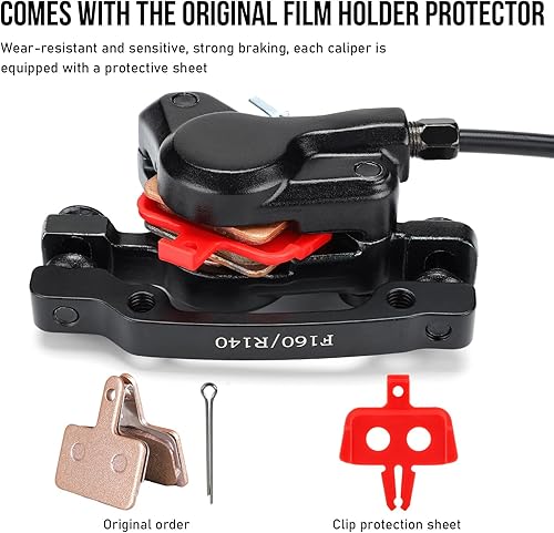 Miniatura 5 de TOBWOLF 1 Par de Juego de Frenos de Disco MTB, Kit de Frenos de Disco Hidráulico con Rotores de 160mm, Palancas de Calibración de Presión de Aceite