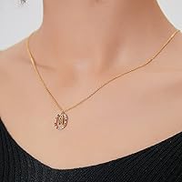 Vista 3 de Collar de oro para mujer, collar con inicial, cadena de oro de cristal, collar con nombre de piedras preciosas, collar con dije personalizado