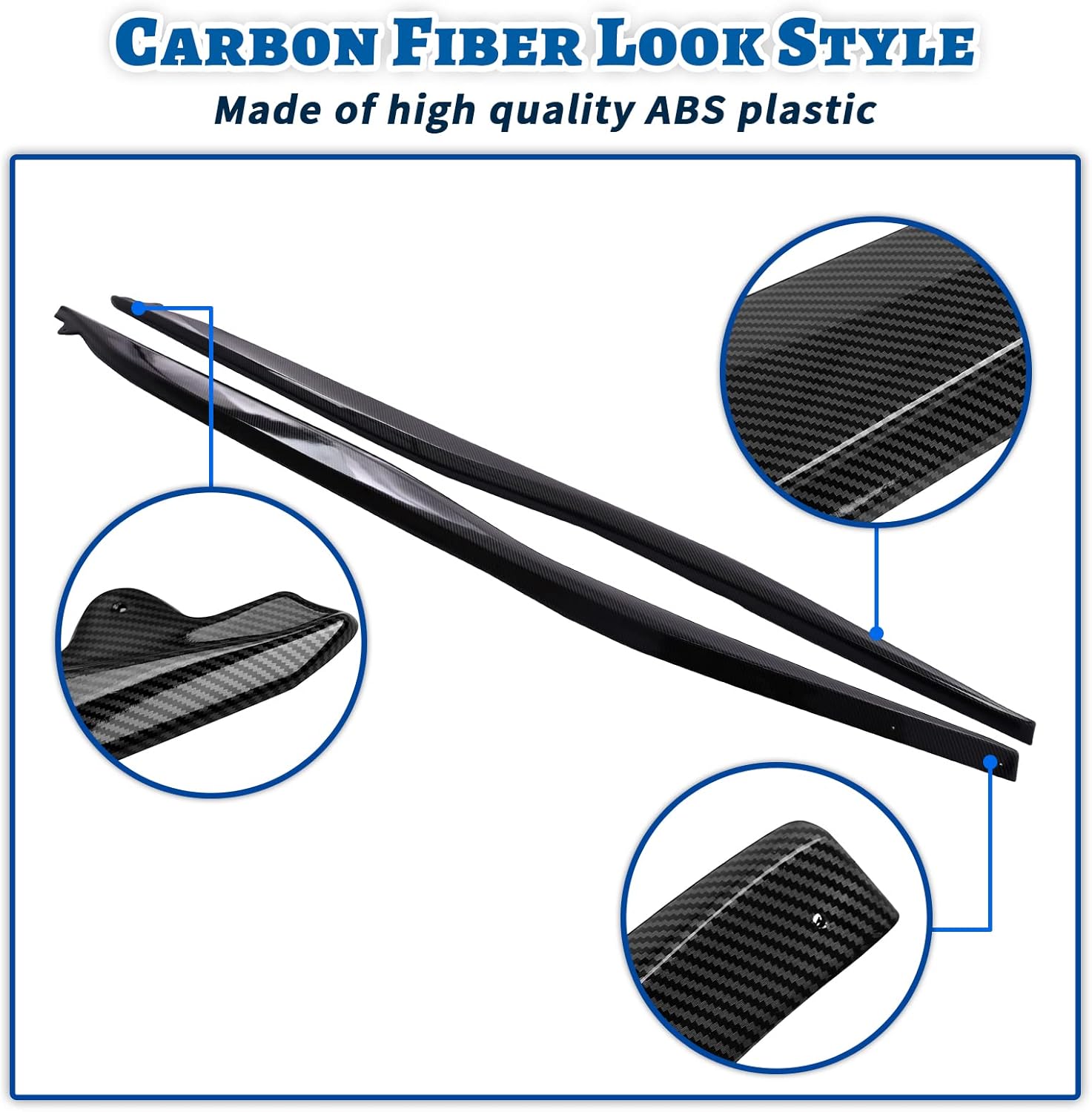 c7 side skirt rocker panels compatible with 14-19 corvette c7 all model z06 z07 style abs plastic - hydro-dipped carbon fiber
