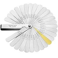 Vista 1 de Spurtar Juego de Calibradores de 32 Cuchillas 0.0015-0.035' (0.04-0.88 mm) Juego de Calibradores de Acero Inoxidable SAE/M'trico para Medir Ancho