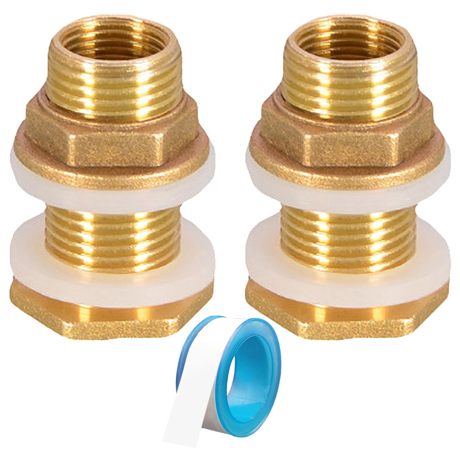 Raccordi Serbatoio Acqua In Ottone - 2 Pezzi, Filettatura 1/2" E 3/8", Con Fascette E Nastro - Foto 6