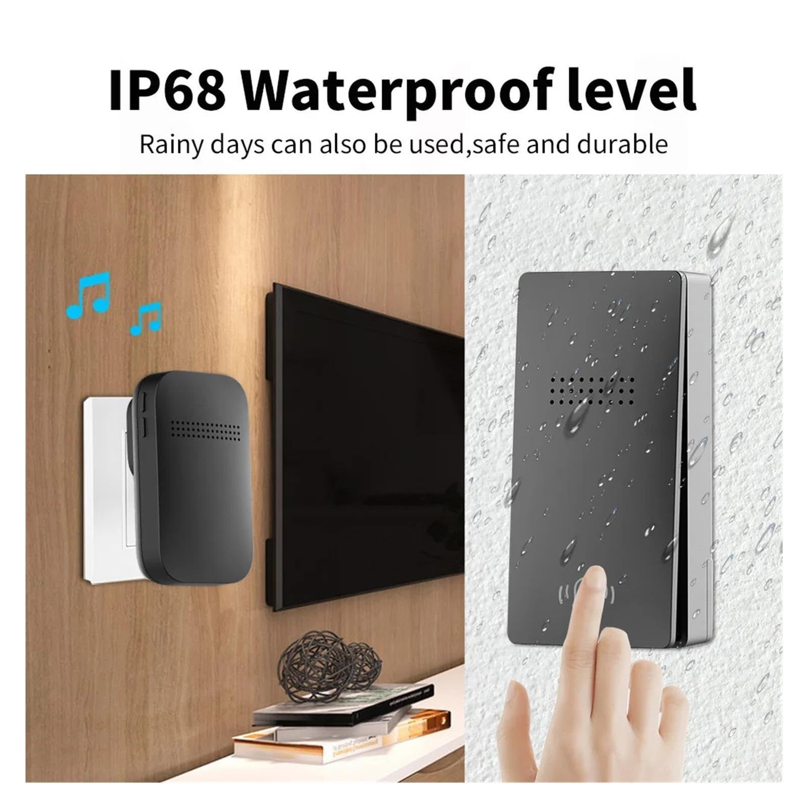 Kit campanello plug-in impermeabile wireless