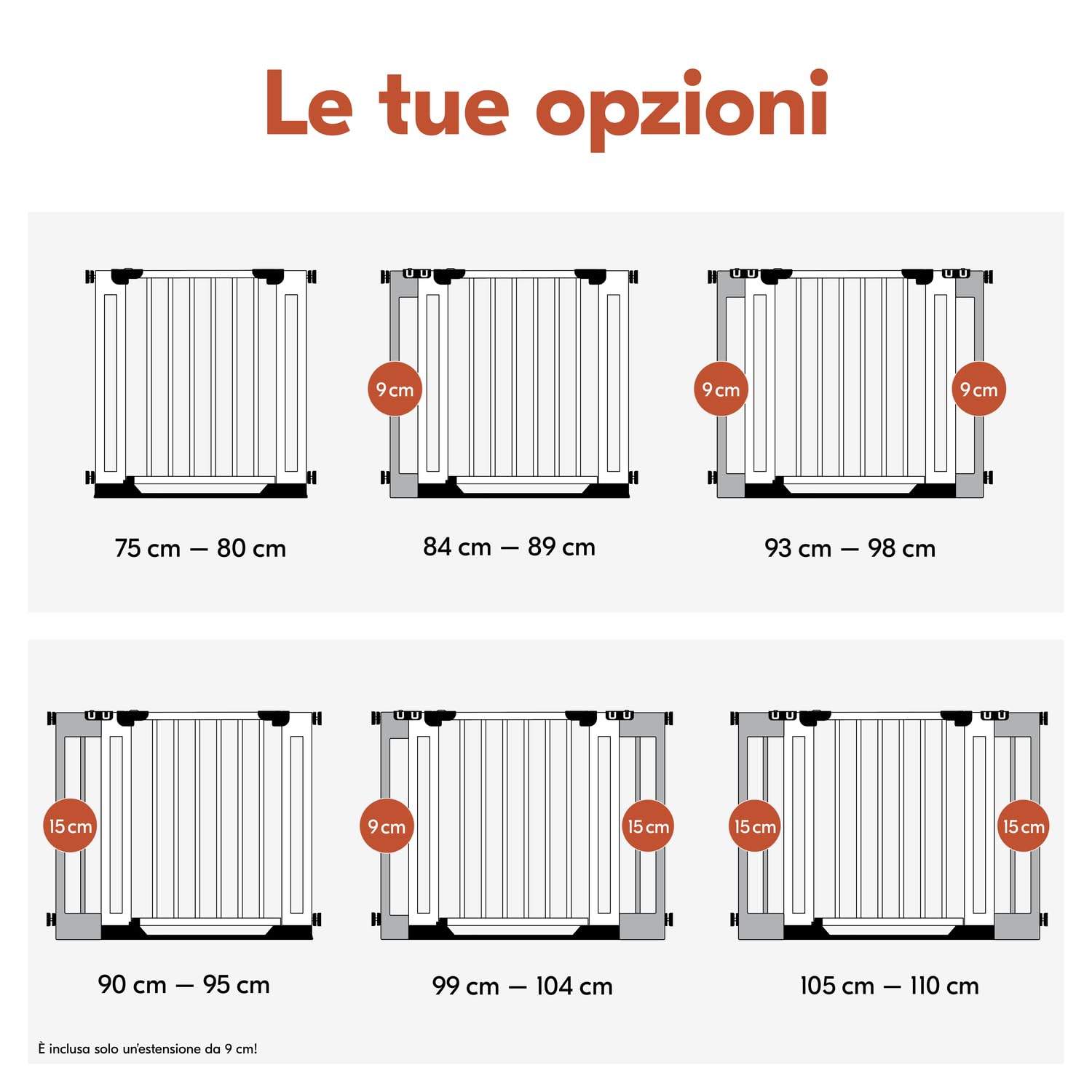 hauck Estensione da 9 cm Compatibile con Cancelletto di Sicurezza Clear Step Easyclose Eco, Legno di Faggio, Accessorio per Cancellino Bambini e Cani