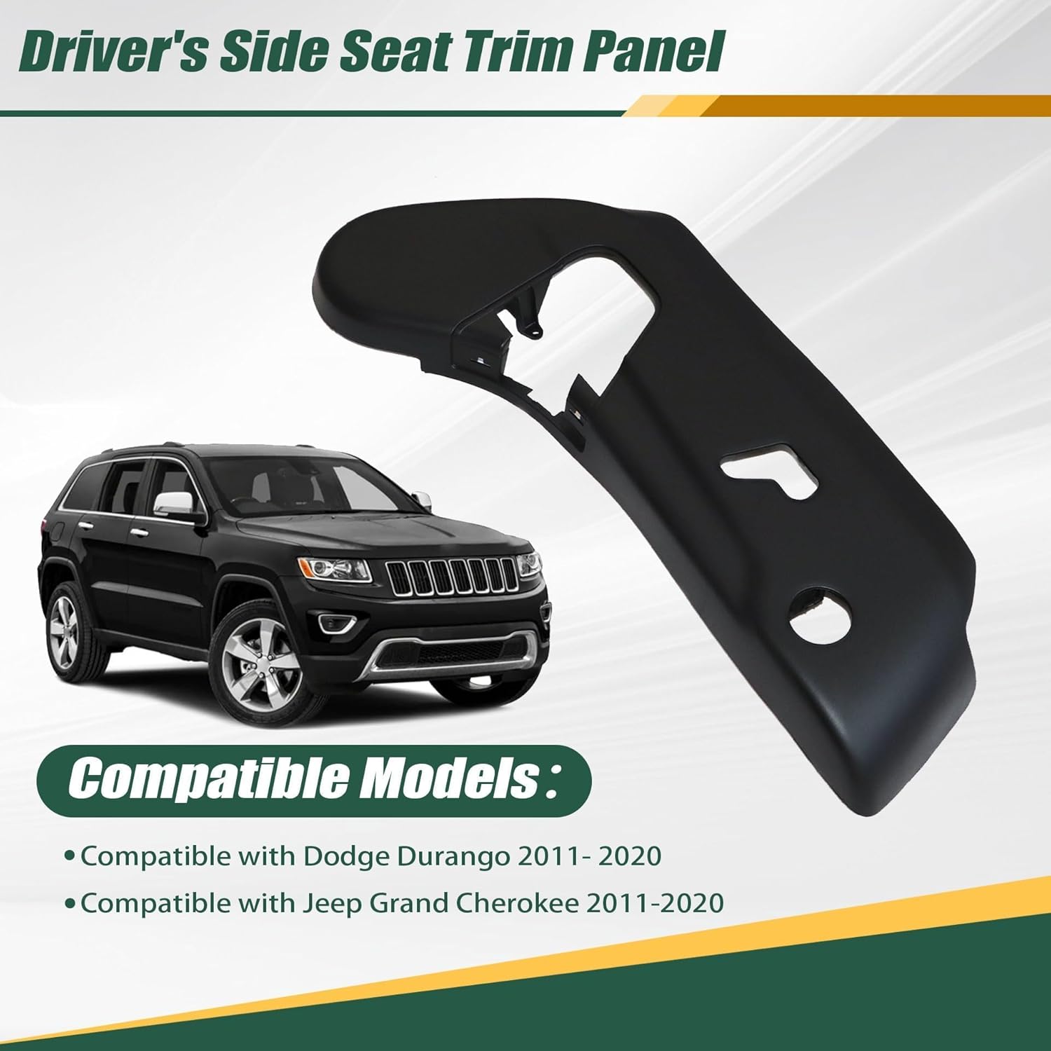 Priprilod Left Driver Seat Trim Panel Compatible with Dodge Durango 2011-2020 Compatible with Jeep Grand Cherokee 2011-2020#1XN97DX9AA