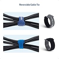 Vista 6 de Cable Matters - Paquete de 100 bridas reutilizables con cierre de contacto de velcro para organizar cables, multicolores, resistentes a 42 lbs
